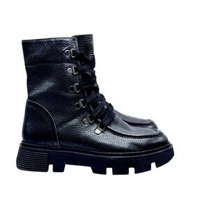 Geox D Vilde G Womens Black Leather Lace-Up Boots Size 36.5 EU = 6.5 US NWOB